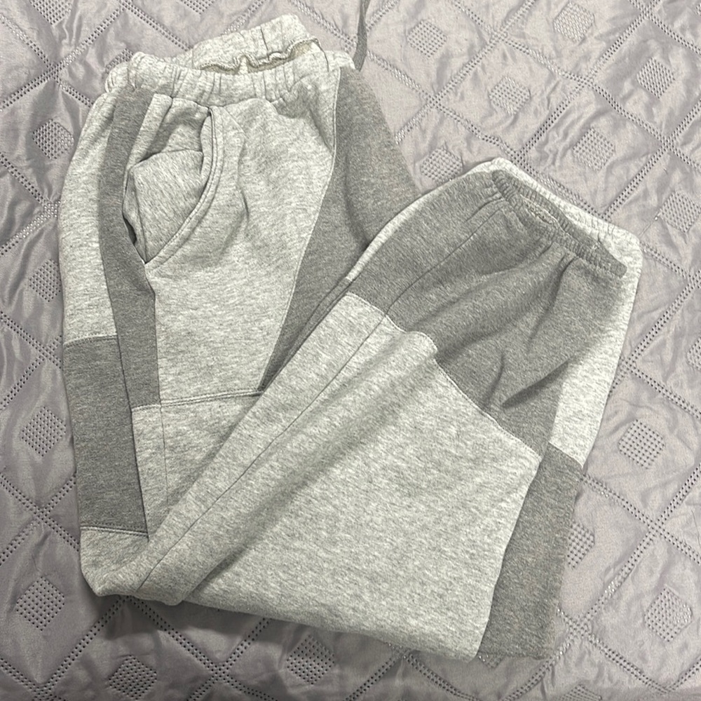 Gray Color Block sweat pants